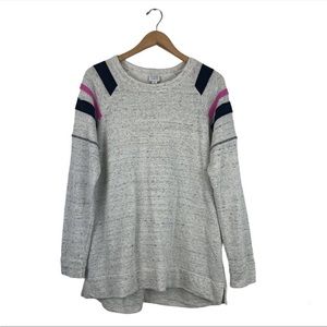 Evereve Peyton Jensen Waffle Knit Varsity Tunic Pullover, Size XL